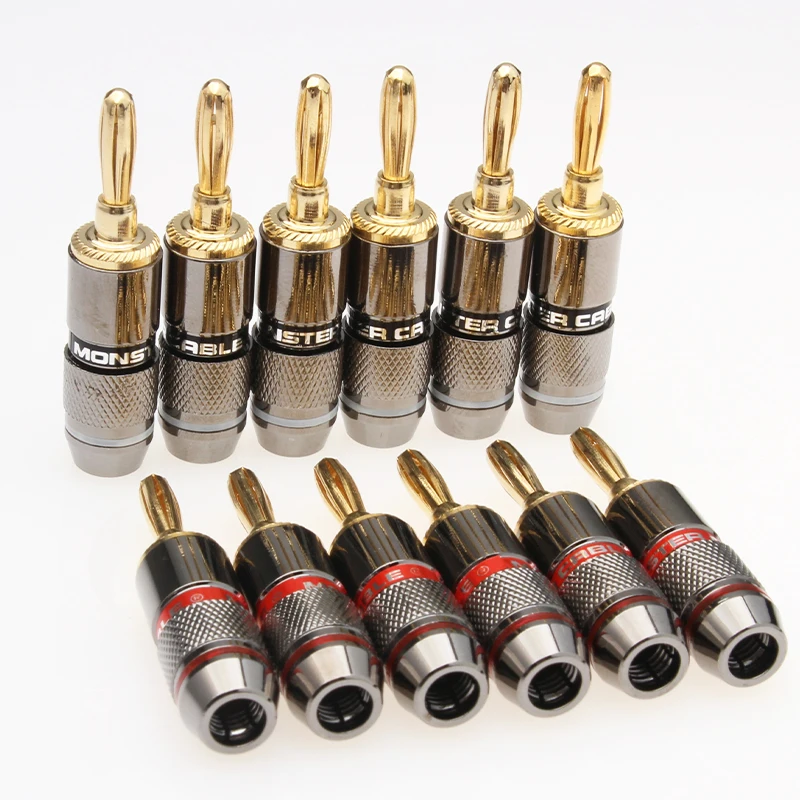 12PCS Zinc Alloy Banana Plug Speaker Adapter Screw Audio Video Connector 24K Gold Plated Copper Monsters Style Amplifier Adapter
12PCS Zinc Alloy Banana Plug Speaker Adapter Screw Audio Video Connector 24K Gold Plated Copper Monsters Style Amplifier Adapter