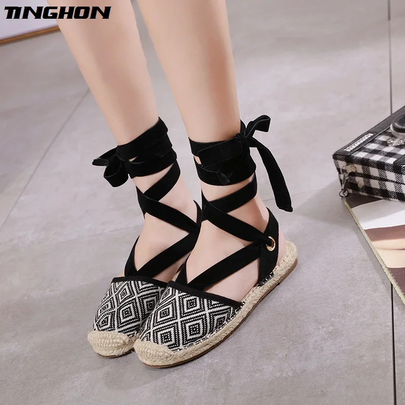 New Summer Geometry Women Espadrilles Ankle Strap Platform Sandals Lace Flower Lace up Women Flat Sandals
New Summer Geometry Women Espadrilles Ankle Strap Platform Sandals Lace Flower Lace up Women Flat Sandals