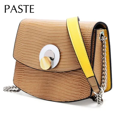 Chic Panelled Design Women's Flap Cover Bag Summer Lizard Grain Genuine Leather Female Crossbody Bag Small Daily Purse
Chic Panelled Design Women's Flap Cover Bag Summer Lizard Grain Genuine Leather Female Crossbody Bag Small Daily Purse