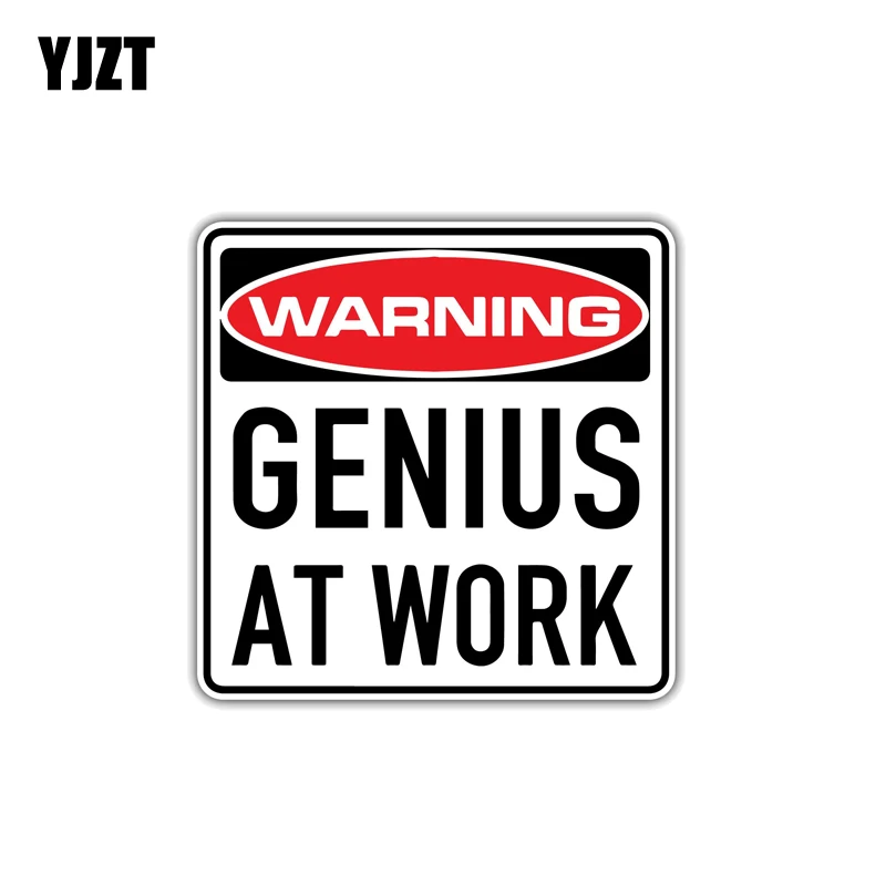 YJZT 12CM*12CM Personality Warning Genius At Work Reflective Car Sticker PVC Decal 12-1369
YJZT 12CM*12CM Personality Warning Genius At Work Reflective Car Sticker PVC Decal 12-1369