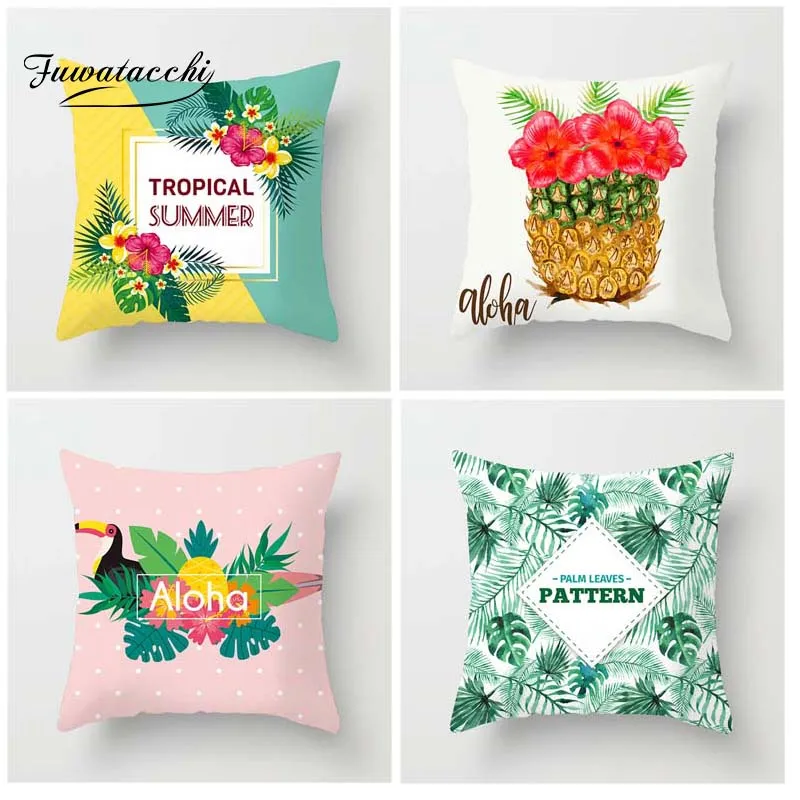Fuwatacchi Tropical Plants Palm Leaf Green Leaves Pineapple Cushion Covers Hibiscus Flower Cushion Cover Decorative Pillow Case
Fuwatacchi Tropical Plants Palm Leaf Green Leaves Pineapple Cushion Covers Hibiscus Flower Cushion Cover Decorative Pillow Case
