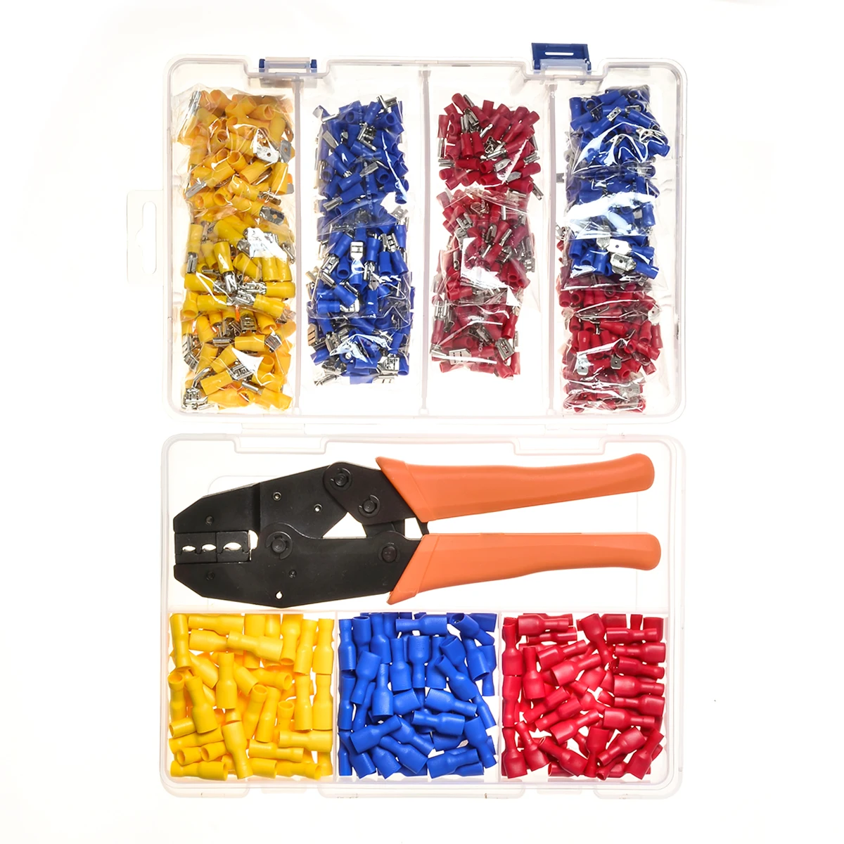 900PCS Wire Insulation Connector Terminal Spade Butt Connectors Kit 22-10AWG & 1 Pcs Electrical Crimping Plier Hand Tool Set
900PCS Wire Insulation Connector Terminal Spade Butt Connectors Kit 22-10AWG & 1 Pcs Electrical Crimping Plier Hand Tool Set