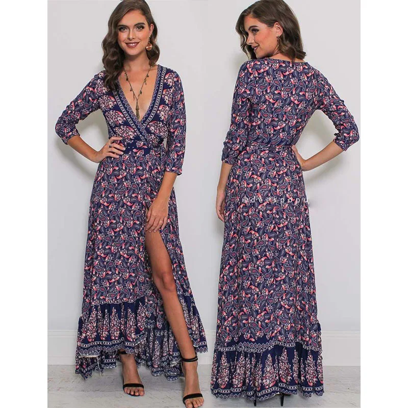 Autumn Winter Boho Dresses For Women Plus Size Sexy V Neck Printing Long Dresses Maxi Casual Beach Dress Tunic Kaftan Vestido
Autumn Winter Boho Dresses For Women Plus Size Sexy V Neck Printing Long Dresses Maxi Casual Beach Dress Tunic Kaftan Vestido