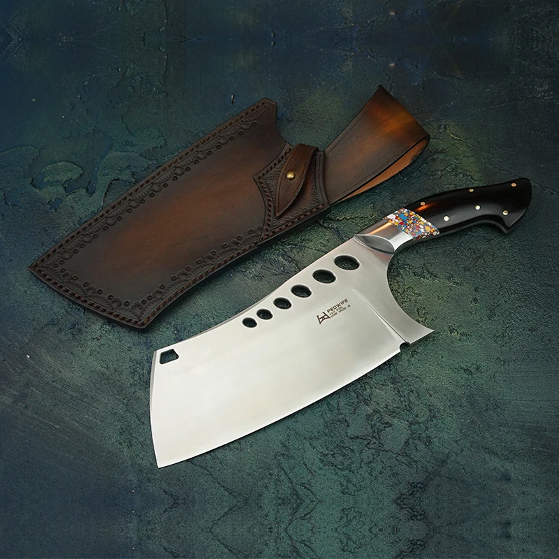 PEDWIFE 7Inch VG10 Steel Full Tang Heavy Duty Chinese Cleaver Ebony Handle Boning Chopper Knife Kitchen Cooking Tool With Sheath
PEDWIFE 7Inch VG10 Steel Full Tang Heavy Duty Chinese Cleaver Ebony Handle Boning Chopper Knife Kitchen Cooking Tool With Sheath