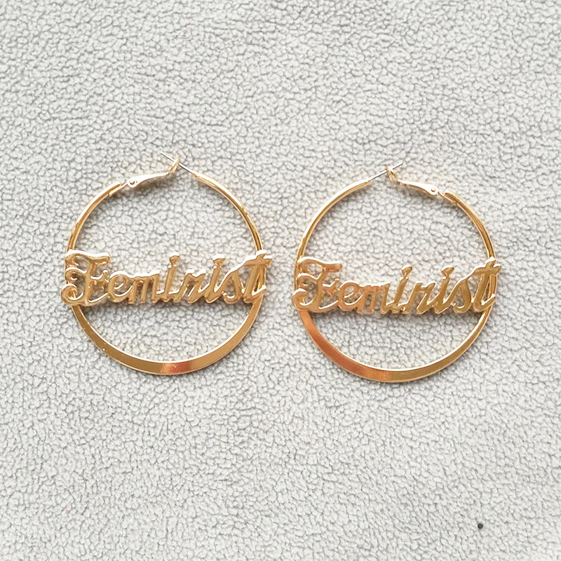 Statement Love Babe Feminist Letter Large Hoop Earrings For Women Simple Gold Color Punk Big Circle Earrings Fashion Jewelry New
Statement Love Babe Feminist Letter Large Hoop Earrings For Women Simple Gold Color Punk Big Circle Earrings Fashion Jewelry New
