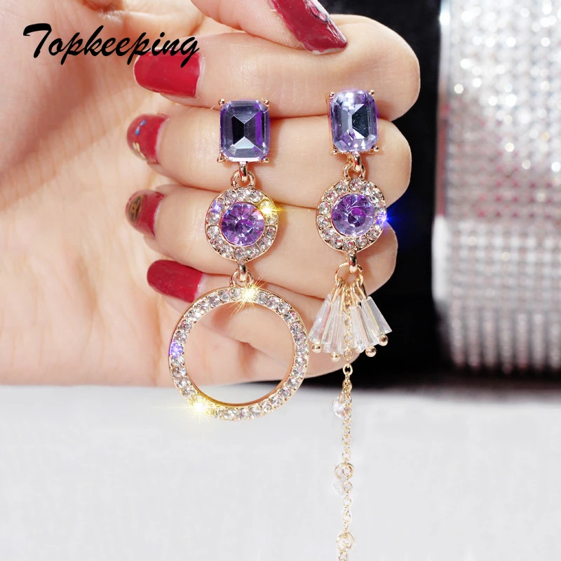 Fashion Zirconia Bling Rhinestone Asymmetric Dangle Earring Girls Birthday Presents Chic Tassels Drop Earrings for Women Jewelry
Fashion Zirconia Bling Rhinestone Asymmetric Dangle Earring Girls Birthday Presents Chic Tassels Drop Earrings for Women Jewelry