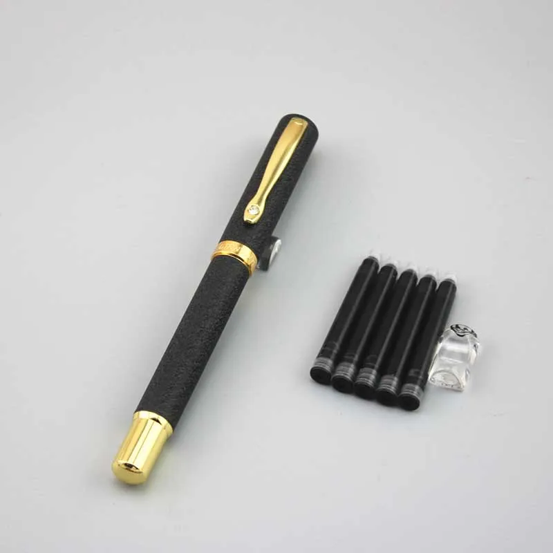 DKW black fountain pen metal pens father gift luxury with 5pcs ink sac business gift pen
DKW black fountain pen metal pens father gift luxury with 5pcs ink sac business gift pen
