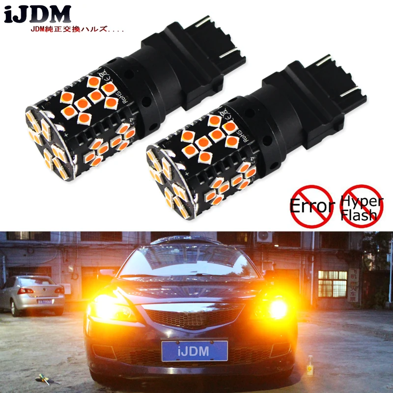 iJDM Canbus 3157 LED No Hyper Flash 21W Amber yellow 27/5W P27/7W T25 LED Bulbs For Turn Signal Lights, Daytime Running Lights
iJDM Canbus 3157 LED No Hyper Flash 21W Amber yellow 27/5W P27/7W T25 LED Bulbs For Turn Signal Lights, Daytime Running Lights