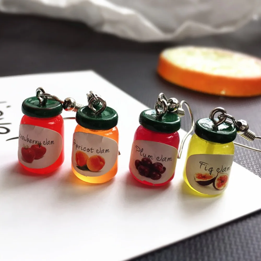 Personality fashion female Earrings temperament jam bottle hook jewelry pendant resin soft elegant cute cartoon Fabara DIY
Personality fashion female Earrings temperament jam bottle hook jewelry pendant resin soft elegant cute cartoon Fabara DIY