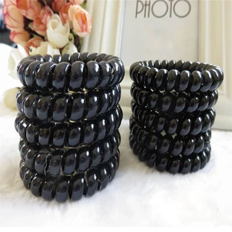10PCS/lot Women Ladies Girls Hair Bands Hot Black Elastic Rubber Telephone Wire Style Hair Ties & Plastic Rope Hair Accessories
10PCS/lot Women Ladies Girls Hair Bands Hot Black Elastic Rubber Telephone Wire Style Hair Ties & Plastic Rope Hair Accessories