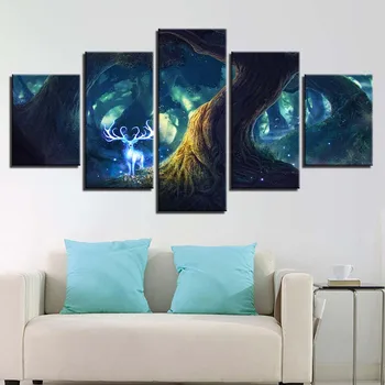 Canvas Painting HD Printed Pictures Poster 5 Panel Forest White Luminous Deer Wall Art Home Decor Frame For Living Room Modern
Canvas Painting HD Printed Pictures Poster 5 Panel Forest White Luminous Deer Wall Art Home Decor Frame For Living Room Modern