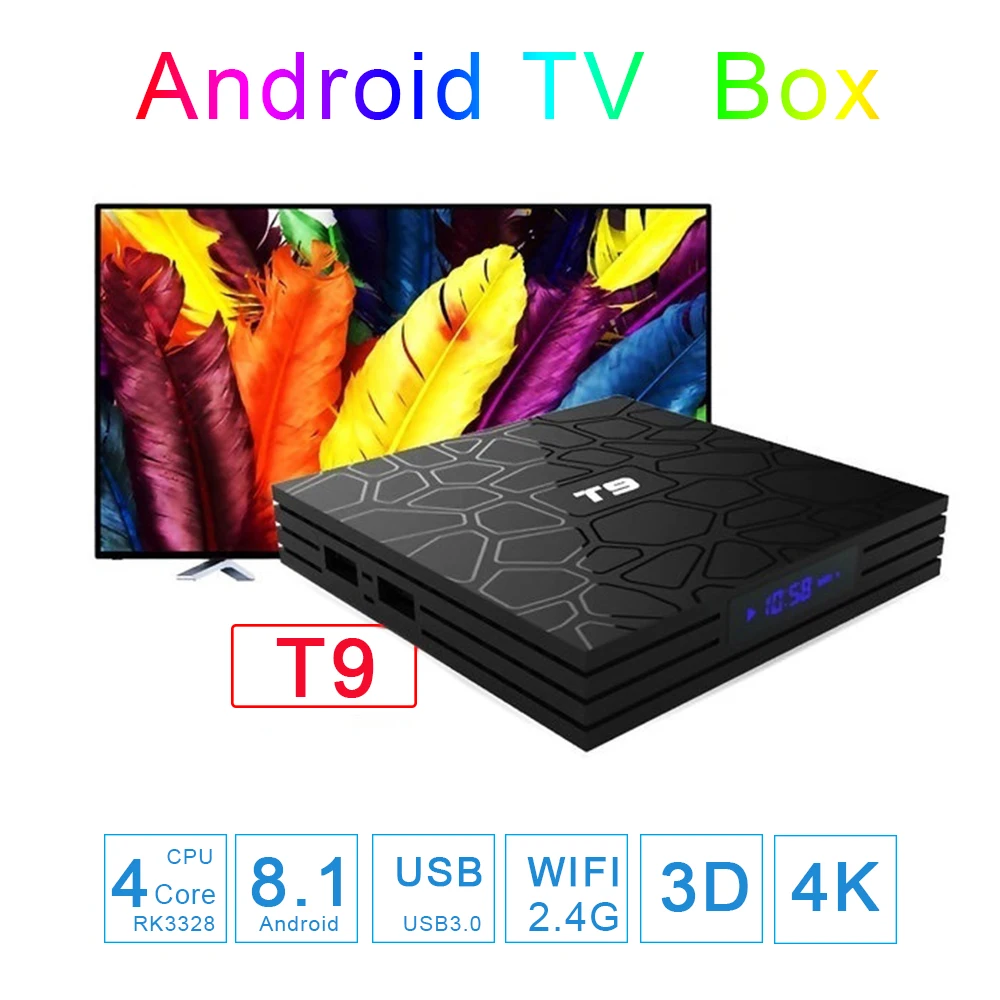 2019 New Home Tech T9 4GB+32GB Android 8.1 TV Box 4K Smart HD Media Player WI-FI TV Box
2019 New Home Tech T9 4GB+32GB Android 8.1 TV Box 4K Smart HD Media Player WI-FI TV Box