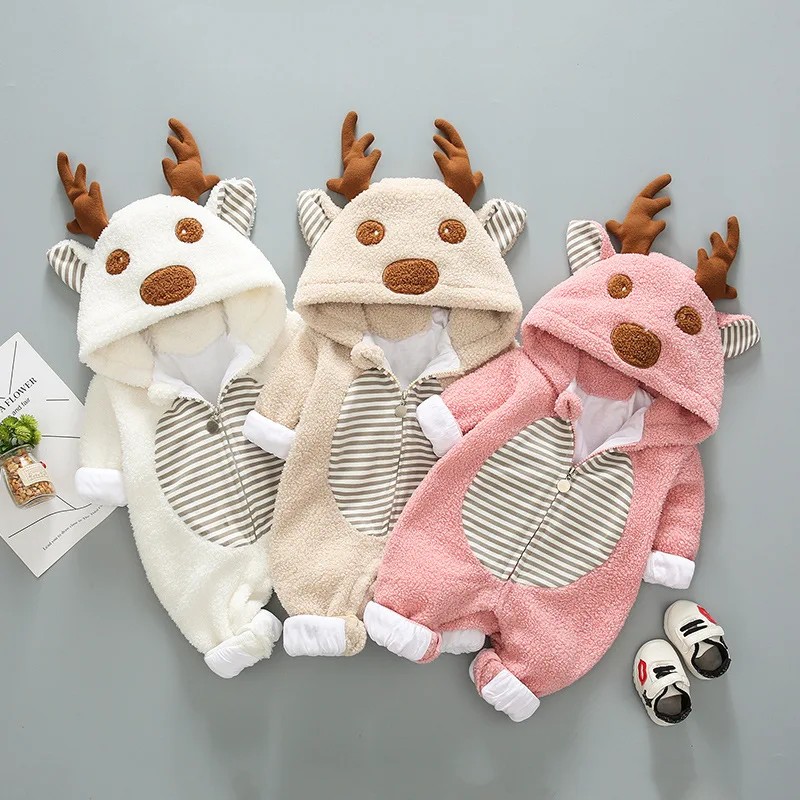 Baby Winter Super Warm Rompers Fleece Newborn Cartoon Cute Coral Fleece Overalls Plus Velvet Jumpsuits
Baby Winter Super Warm Rompers Fleece Newborn Cartoon Cute Coral Fleece Overalls Plus Velvet Jumpsuits