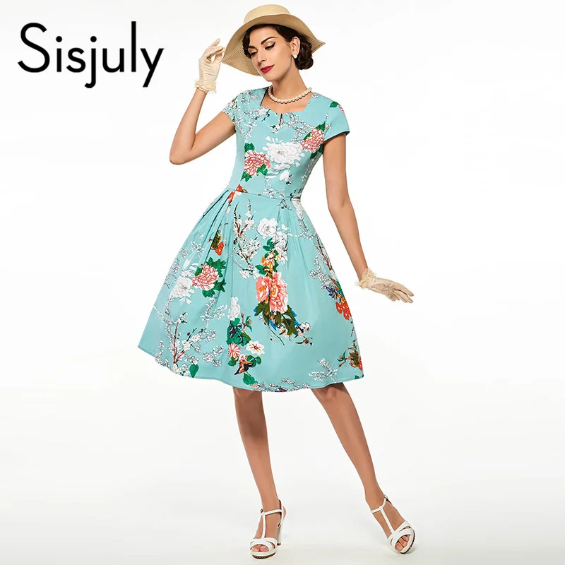 Sisjuly women vintage cotton dress summer floral print a-line square collar pleated short sleeve female elegant plus size dress
Sisjuly women vintage cotton dress summer floral print a-line square collar pleated short sleeve female elegant plus size dress
