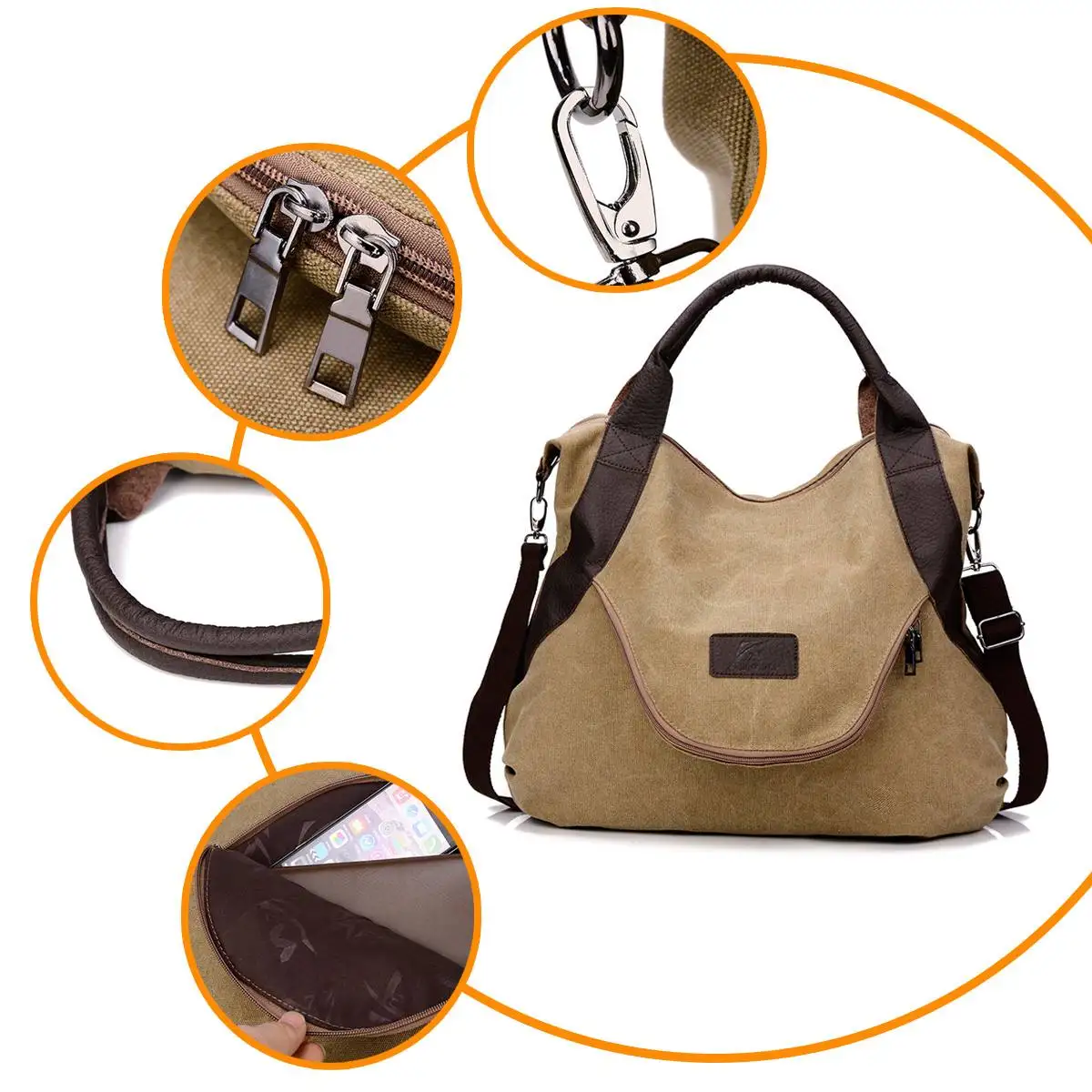 NEW Large Pocket Casual Tote Women's Handbag Shoulder Handbags Canvas Leather Capacity Bags For Women NEW Large Pocket Casual Tote Women's Handbag Shoulder Handbags Canvas Leather Capacity Bags For Women