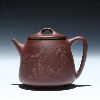 Factory wholesale Yixing Zisha ore Purple mud carved bamboo high Shipiao teapot 220 mL gift order
Factory wholesale Yixing Zisha ore Purple mud carved bamboo high Shipiao teapot 220 mL gift order