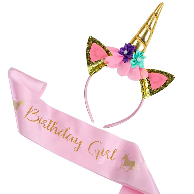 1 Suit Pink girlish sash with Golden unicorn headband Kids birthday party gifts for girls Unicornio baby shower decorations
1 Suit Pink girlish sash with Golden unicorn headband Kids birthday party gifts for girls Unicornio baby shower decorations
