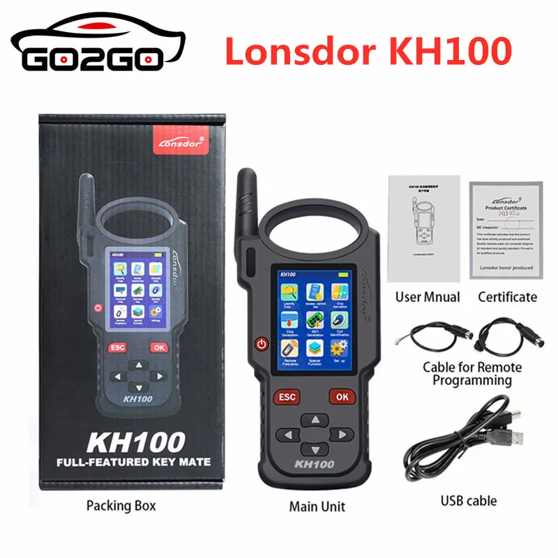 Original Lonsdor KH100 Remote Maker Key Programmer Generate Chip/Simulate Chip/Identify Copy/Remote Frequency/Access control key
Original Lonsdor KH100 Remote Maker Key Programmer Generate Chip/Simulate Chip/Identify Copy/Remote Frequency/Access control key