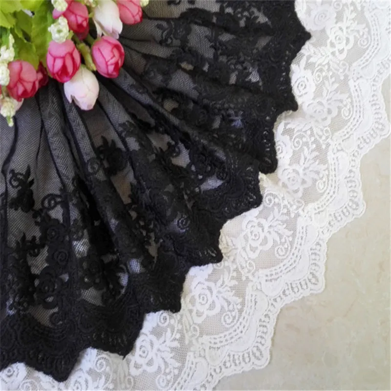 5yards/lot Embroidered Lace Trim Black White High Quality Flowers Mesh Lace Fabric Handmade DIY Net Clothe Accessories
5yards/lot Embroidered Lace Trim Black White High Quality Flowers Mesh Lace Fabric Handmade DIY Net Clothe Accessories