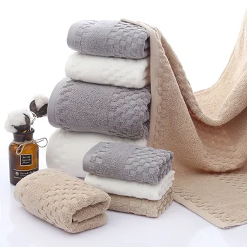 Solid Color Cotton Adult Absorbent Towel Bath Towel Suit Household Business Travel Towels Bathroom Bathing Towel 3 Piece Set 
Solid Color Cotton Adult Absorbent Towel Bath Towel Suit Household Business Travel Towels Bathroom Bathing Towel 3 Piece Set