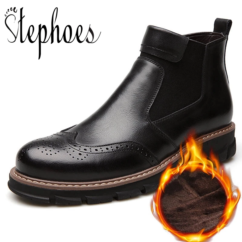 Stephoes Men Fashion Ankle Boots Genuine Leather Winter Warm Short Boots Male Fashion Chelsea Boots Winter Shoes Botas Hombre
Stephoes Men Fashion Ankle Boots Genuine Leather Winter Warm Short Boots Male Fashion Chelsea Boots Winter Shoes Botas Hombre