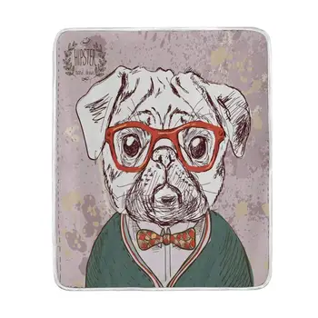 Vintage Pug Dog with Red Glasses Blanket Soft Warm Cozy Bed Couch Lightweight Polyester Microfiber Blanket
Vintage Pug Dog with Red Glasses Blanket Soft Warm Cozy Bed Couch Lightweight Polyester Microfiber Blanket