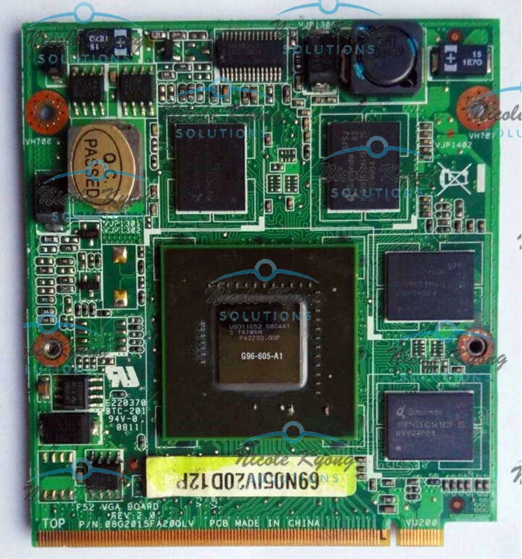 F52 REV 2.0 08G2015FA20OLV NMGVG2000-D12 G98 605 A2 9500M GS 512M VGA Video Graphics card for lenovo Y530 Y530A V550 laptop
F52 REV 2.0 08G2015FA20OLV NMGVG2000-D12 G98 605 A2 9500M GS 512M VGA Video Graphics card for lenovo Y530 Y530A V550 laptop