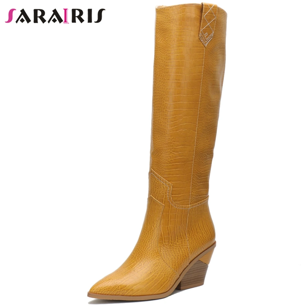 SARAIRIS 2019 Plus Size 33-46 Fashion Comfortable Chunky Heels Knee High Boots Women Shoes Western Boots Shoes Woman
SARAIRIS 2019 Plus Size 33-46 Fashion Comfortable Chunky Heels Knee High Boots Women Shoes Western Boots Shoes Woman