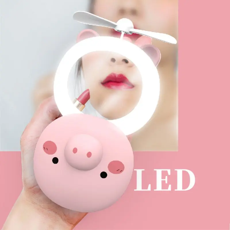 MEXI 3-in-1 Mini Cute Fan with LED Makeup Mirror Cartoon Pig Shape USB Portable Charging Pocket Fan
MEXI 3-in-1 Mini Cute Fan with LED Makeup Mirror Cartoon Pig Shape USB Portable Charging Pocket Fan
