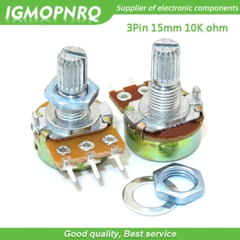 5PCS 10K ohm WH148 B10K 3pin Potentiometer 15mm Shaft With Nuts And Washers WH148-10k shaft-15mm
5PCS 10K ohm WH148 B10K 3pin Potentiometer 15mm Shaft With Nuts And Washers WH148-10k shaft-15mm
