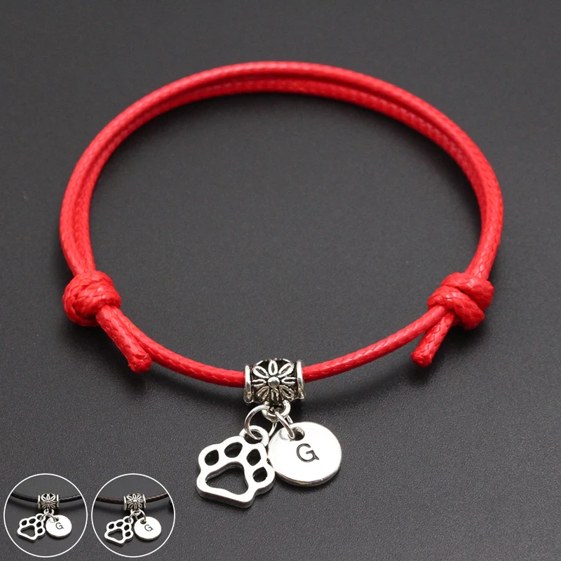 A-Z English Alphabet Dog Paw Print Charm Red Thread String Bracelet Handmade DIY Lucky Rope Bracelet For Women Men Jewelry
A-Z English Alphabet Dog Paw Print Charm Red Thread String Bracelet Handmade DIY Lucky Rope Bracelet For Women Men Jewelry