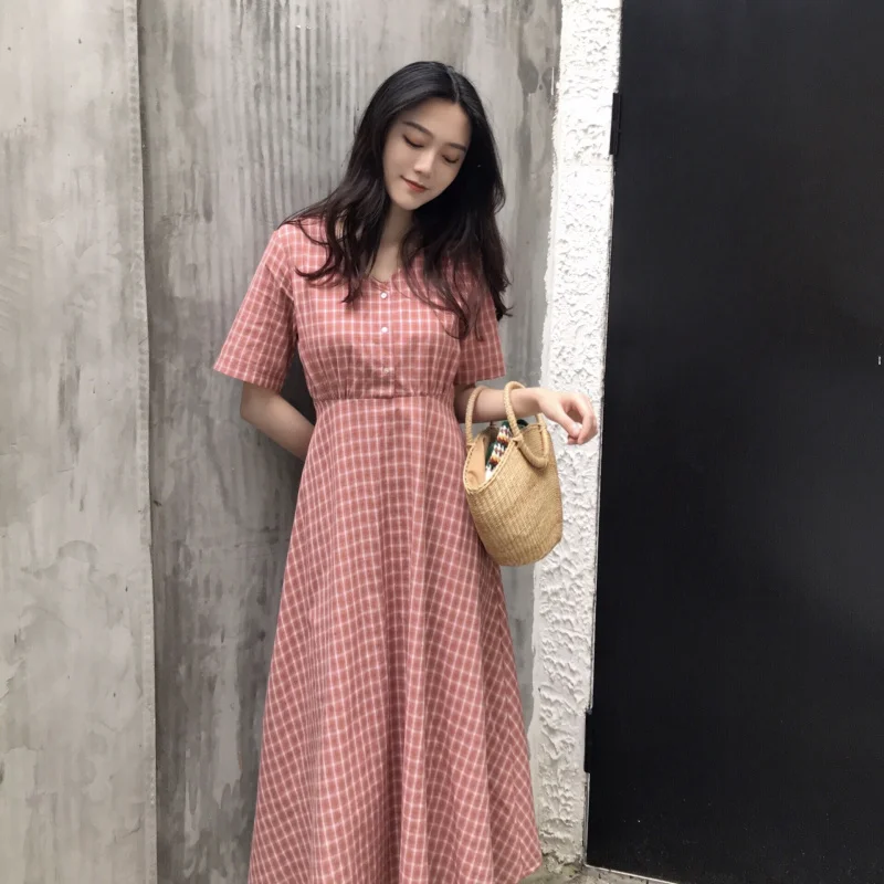 Women's Summer Sweet Dresses Chic Ins Kawaii V-neck Plaid Dress Female Lovely Harajuku Punk Shirt For Women Casual Retro
Women's Summer Sweet Dresses Chic Ins Kawaii V-neck Plaid Dress Female Lovely Harajuku Punk Shirt For Women Casual Retro