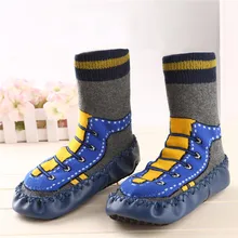 Anti Slip Cotton Leather Bottom Newborn Baby Floor Socks Baby Socks Cartoon Cute Toddler Shoes Kids Boy Girl Socks