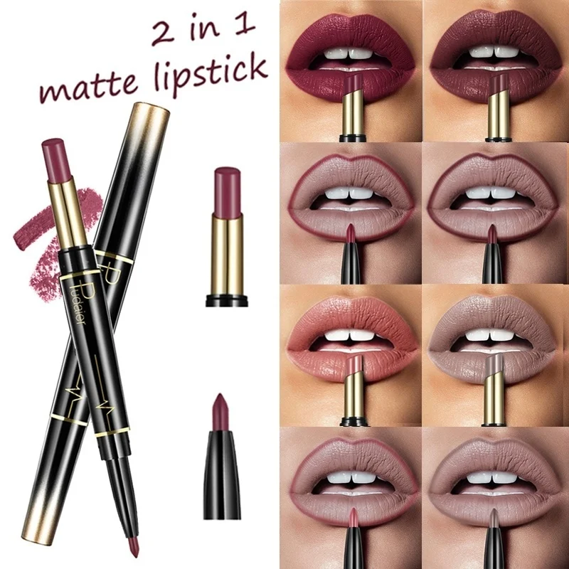 Matte Lipstick Double-end Long Lasting Nude Red Matte Lips liner Pencil Lipstick Color Cosmetics Wateproof Batom Makeup
Matte Lipstick Double-end Long Lasting Nude Red Matte Lips liner Pencil Lipstick Color Cosmetics Wateproof Batom Makeup