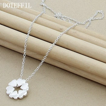 DOTEFFIL 925 Sterling Silver Heart Four Leaf Clover Pendant Necklace 18 Inch Chain For Woman Wedding Engagement Charm Jewelry
DOTEFFIL 925 Sterling Silver Heart Four Leaf Clover Pendant Necklace 18 Inch Chain For Woman Wedding Engagement Charm Jewelry