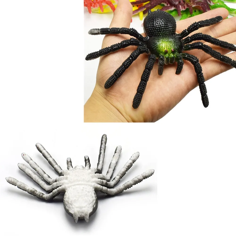 

15cmx8cm Colorful TPR Simulation Big Spider Insects Model Toys Prank Tricky Scary Toys Halloween Props Children's Model Toys