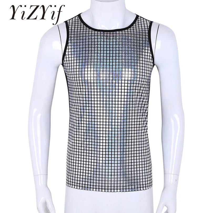 YiZYiF Mens Tank Top Musculation Shiny Crop Tops Sexy Metallic Sleeveless Pullover Muscle Vest Fashion Tank Tops Nightclub Style 
YiZYiF Mens Tank Top Musculation Shiny Crop Tops Sexy Metallic Sleeveless Pullover Muscle Vest Fashion Tank Tops Nightclub Style