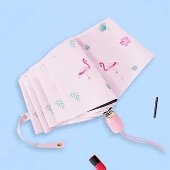 New Small Fresh Automatic Flamingo Umbrella Folding Black Plastic Umbrella Tri-Fold Sunshade Umbrella Creative
New Small Fresh Automatic Flamingo Umbrella Folding Black Plastic Umbrella Tri-Fold Sunshade Umbrella Creative