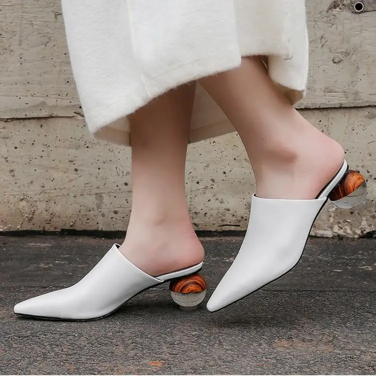 White Leather Women Mules Shoes Pointed Toe Ladies Formal Dress Party Pumps 3cm Round High Heels Black Office Work Shoes
White Leather Women Mules Shoes Pointed Toe Ladies Formal Dress Party Pumps 3cm Round High Heels Black Office Work Shoes