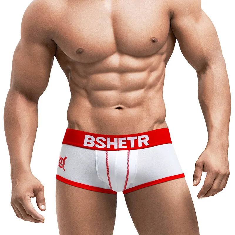 

BSHETR New Stlye Male Underwear Boxer Cotton Men's Boxers U Convex Pouch Sexy Cueca Trunks Underpants Shorts Homewear Soft Pants