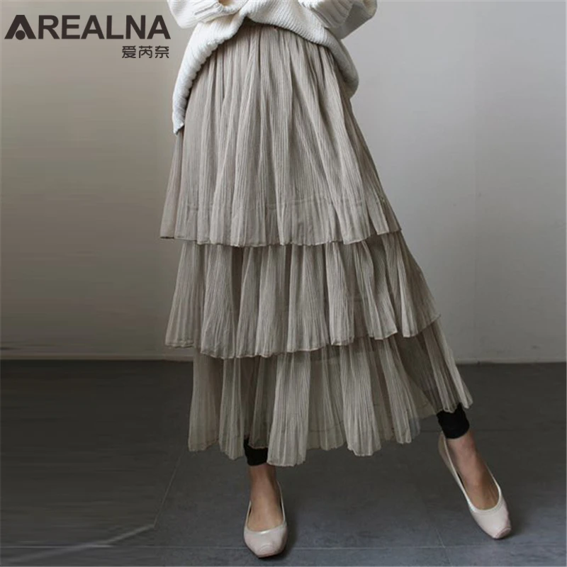 Women Sweet Ruffle Tulle Skirt Korean High Waist Elegant Long Maxi Skirts Autumn Casual Female Gray Black Mesh Tiered Cake Skirt
Women Sweet Ruffle Tulle Skirt Korean High Waist Elegant Long Maxi Skirts Autumn Casual Female Gray Black Mesh Tiered Cake Skirt