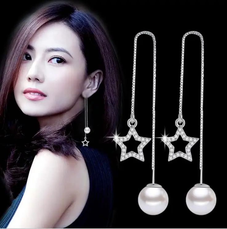 Genuine 925 Silver Round Natural Freshwater Pearls Star Heart Geometric Long Stud Earrings For Women Fashion Fine Jewelry 1Y468
Genuine 925 Silver Round Natural Freshwater Pearls Star Heart Geometric Long Stud Earrings For Women Fashion Fine Jewelry 1Y468