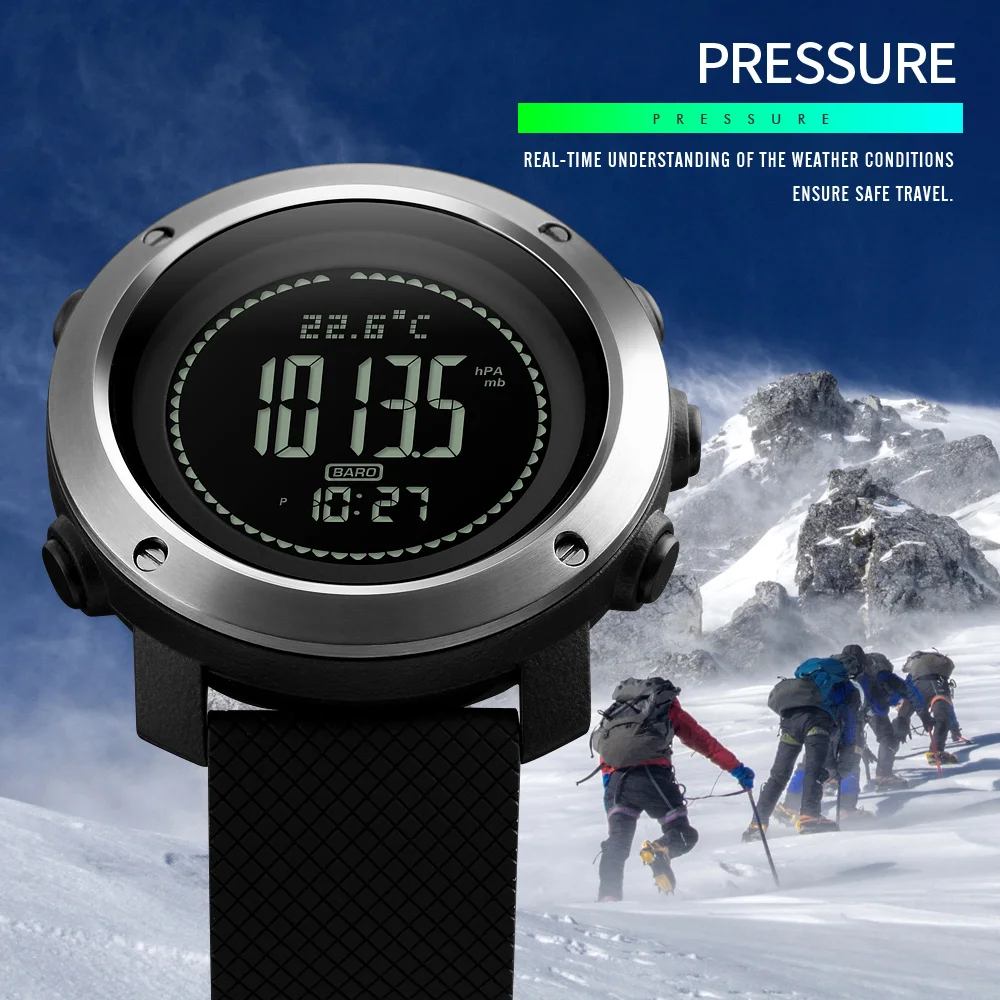 

Luxury Brand Clock Men's Sports Calories Watches Skmei Thermometer Weather Forecast Digital Watch LED Pedometer Compass Mileage