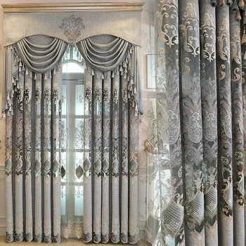 New European Luxury Gray Curtains for Living Dining Room Bedroom Fabric Chenille Embroidery Valance Curtain Fabric Custom
New European Luxury Gray Curtains for Living Dining Room Bedroom Fabric Chenille Embroidery Valance Curtain Fabric Custom