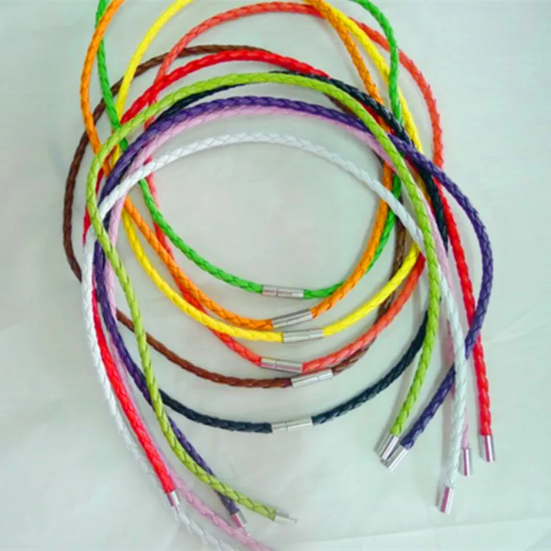 10pcs/lot 4mm 12"-30" Mixed 10 Colors PU Braided Leather Cord/String Necklace Bracelets With Bayonet Clasp DIY Jewelry Findings
10pcs/lot 4mm 12"-30" Mixed 10 Colors PU Braided Leather Cord/String Necklace Bracelets With Bayonet Clasp DIY Jewelry Findings