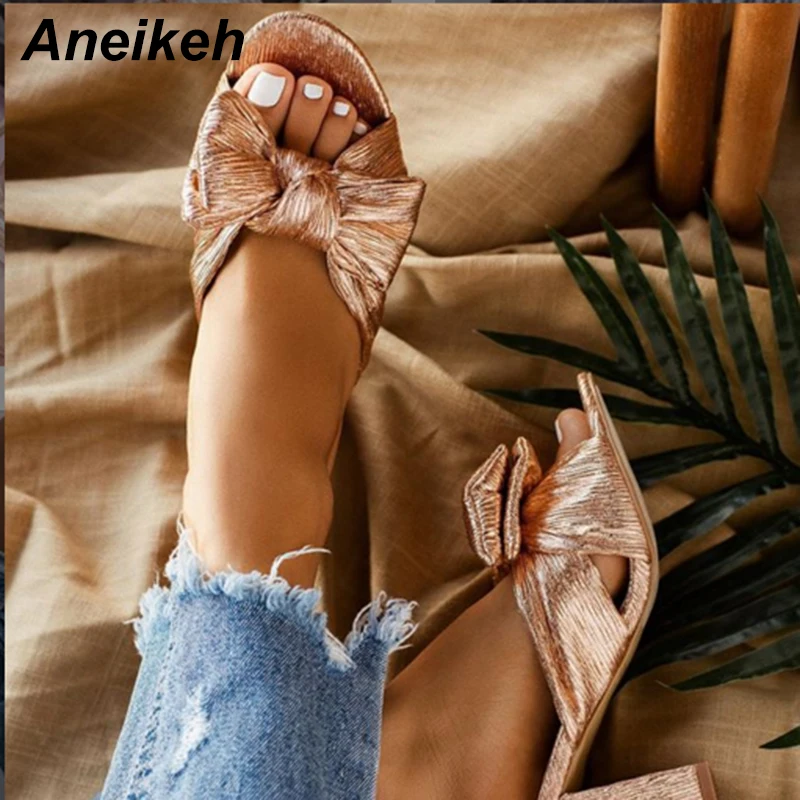Aneikeh 2019 Summer Fashion Sequined Cloth Women Slippers Slides Round Toe Square High Heel Dress Slip On Mules Gold Size 35-42
Aneikeh 2019 Summer Fashion Sequined Cloth Women Slippers Slides Round Toe Square High Heel Dress Slip On Mules Gold Size 35-42