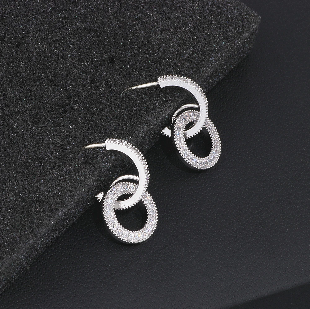 Luxury Cubic Zirconia Earrings Brincos Silver Color Simple Geometric Circle Round Earrings for Women Wedding Jewelry Gift WX124
Luxury Cubic Zirconia Earrings Brincos Silver Color Simple Geometric Circle Round Earrings for Women Wedding Jewelry Gift WX124