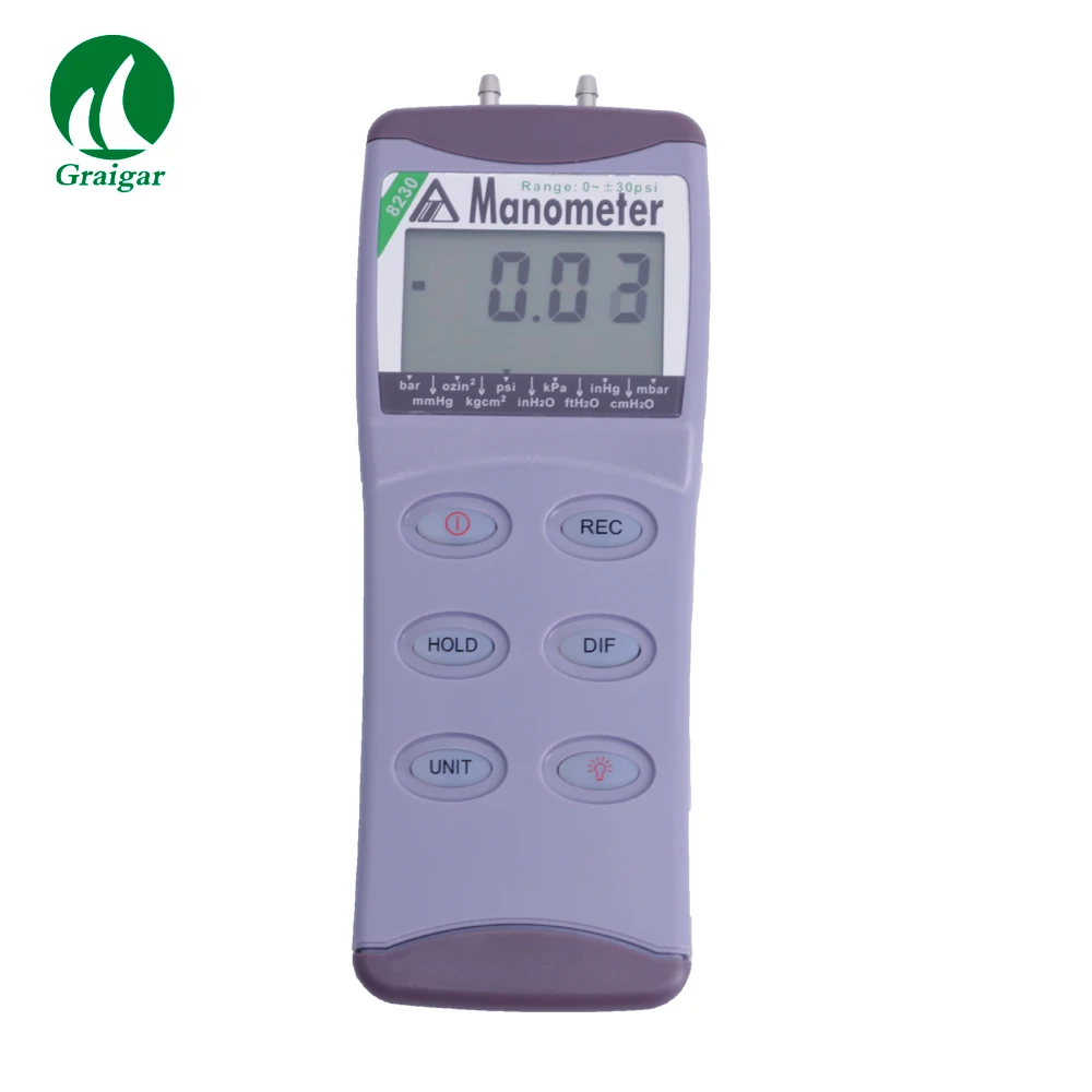 Фото AZ8230 Digital Differential Pressure Meter Manometer Range 0~30psi  | Приборы для измерения скорости (33060346848)