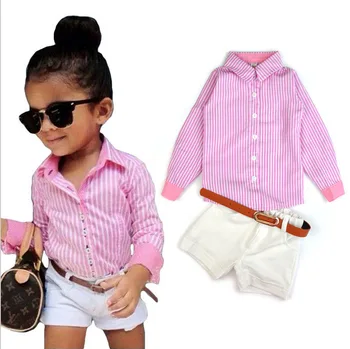 2017 New Girls Fashion Suit Vermicelli Grain White Shorts + Belt Three Piece Set
2017 New Girls Fashion Suit Vermicelli Grain White Shorts + Belt Three Piece Set