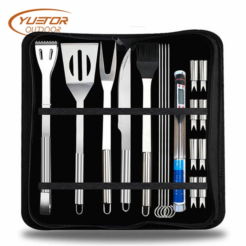 YUETOR OUTDOOR 11 pcs Stainless Steel Barbecue Grill Set BBQ Spatula Fork Brush Thermometer Picnic Camping Cookware Kitchen Bag
YUETOR OUTDOOR 11 pcs Stainless Steel Barbecue Grill Set BBQ Spatula Fork Brush Thermometer Picnic Camping Cookware Kitchen Bag
